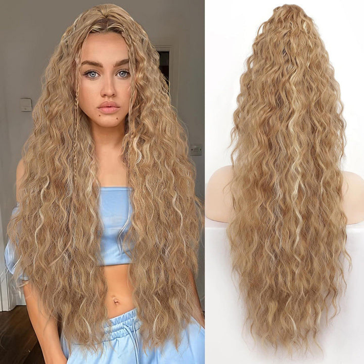 Fluffy wig clip-in ponytail