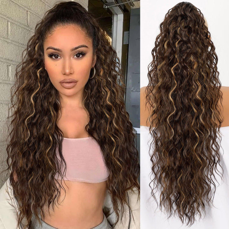 Fluffy wig clip-in ponytail