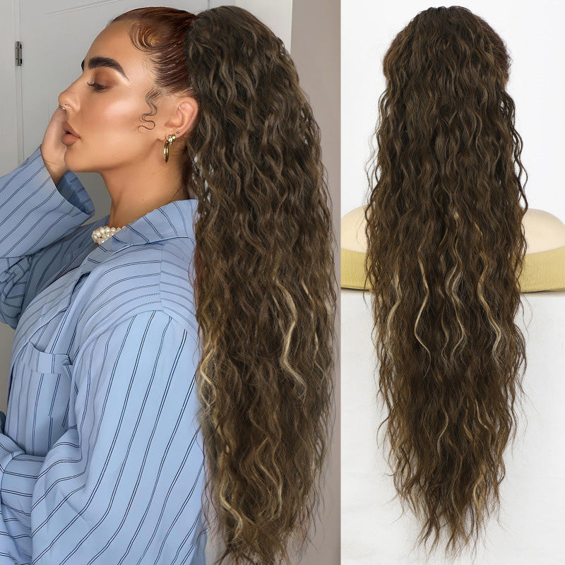 Fluffy wig clip-in ponytail
