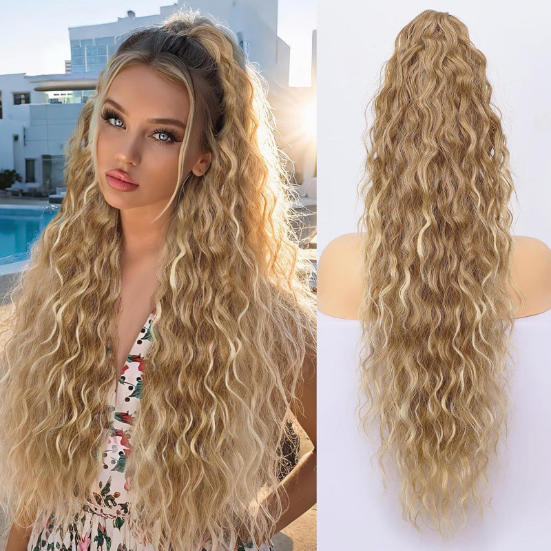 Fluffy wig clip-in ponytail