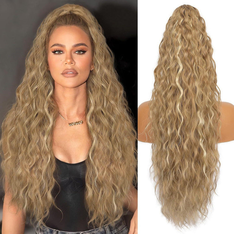 Fluffy wig clip-in ponytail