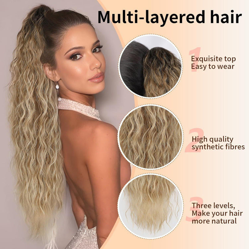 Fluffy wig clip-in ponytail