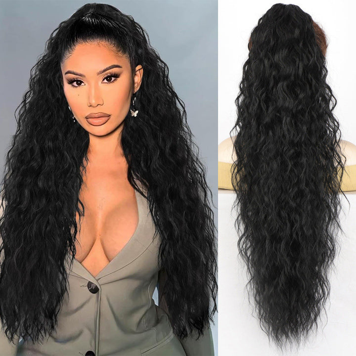Fluffy wig clip-in ponytail