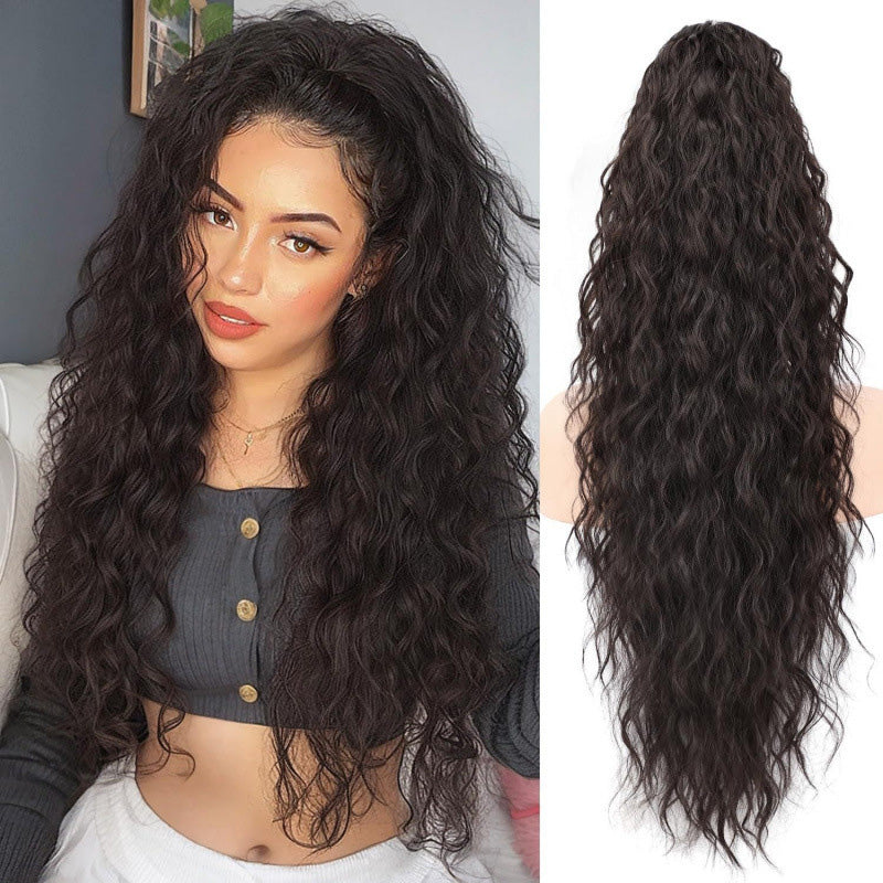 Fluffy wig clip-in ponytail