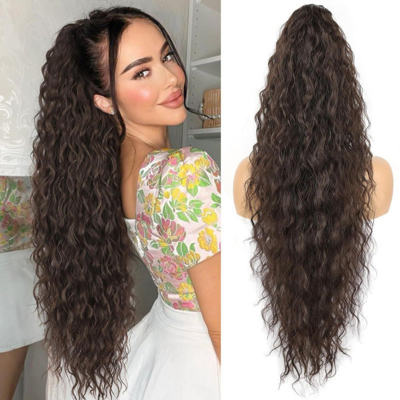 Fluffy wig clip-in ponytail