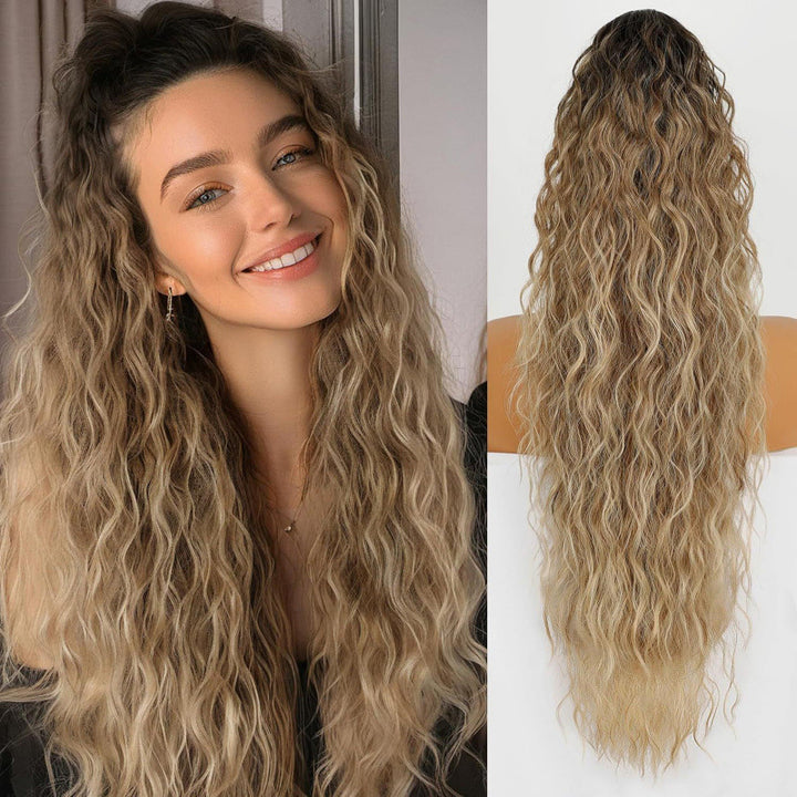 Fluffy wig clip-in ponytail
