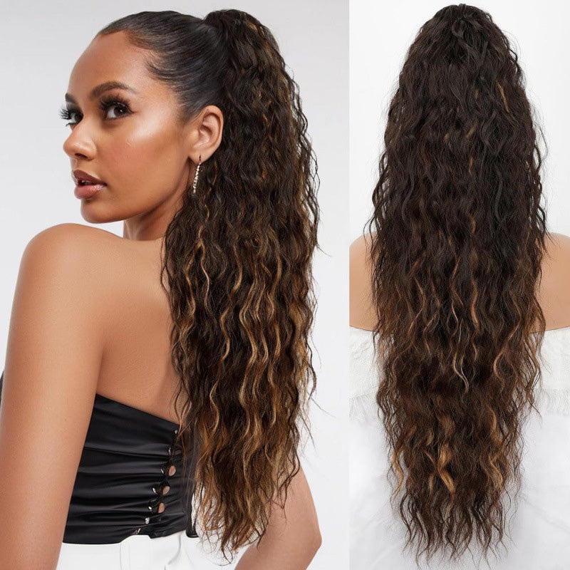 Fluffy wig clip-in ponytail