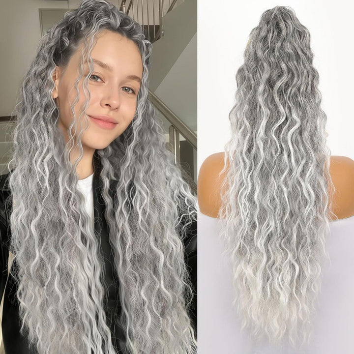 Fluffy wig clip-in ponytail