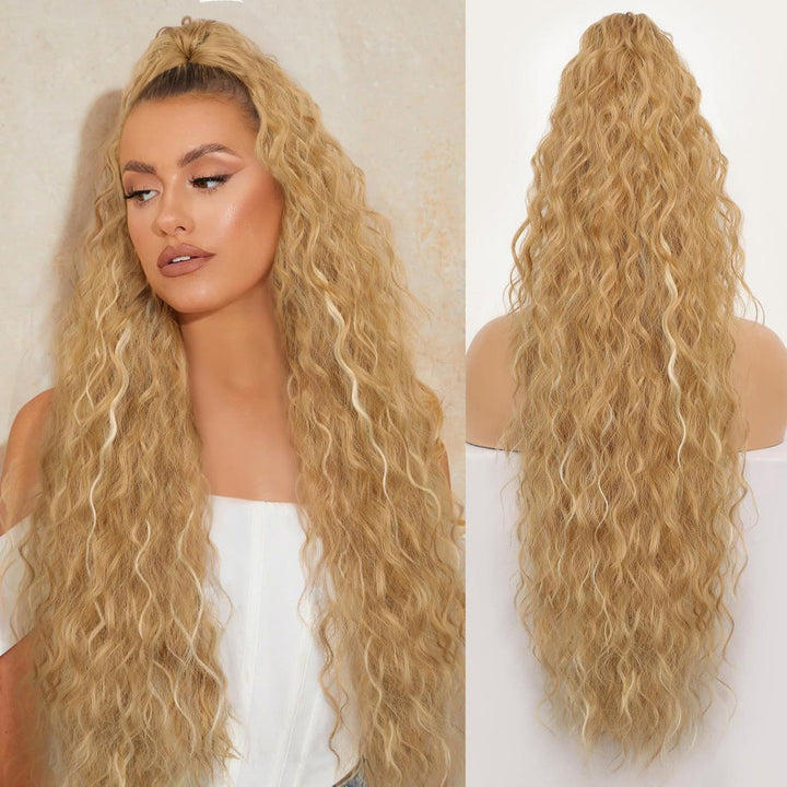 Fluffy wig clip-in ponytail