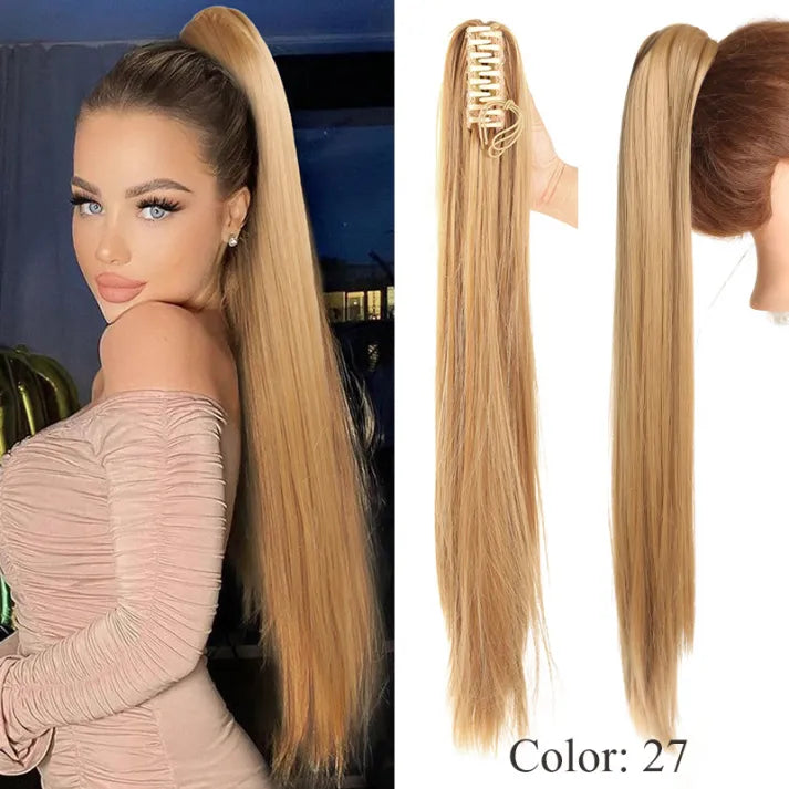 Fluffy wig clip-in ponytail