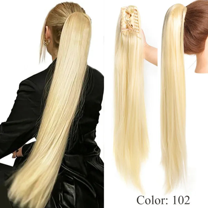 Fluffy wig clip-in ponytail