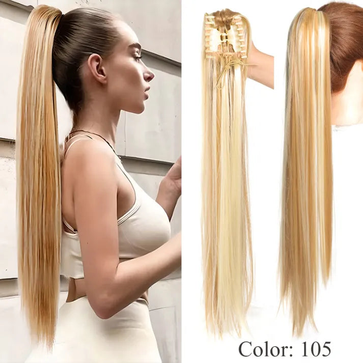 Fluffy wig clip-in ponytail