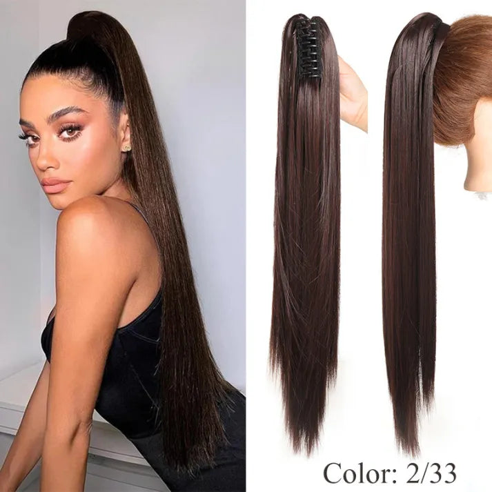 Fluffy wig clip-in ponytail