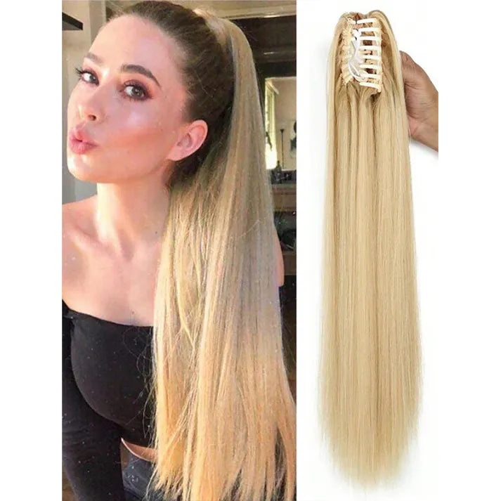 Fluffy wig clip-in ponytail