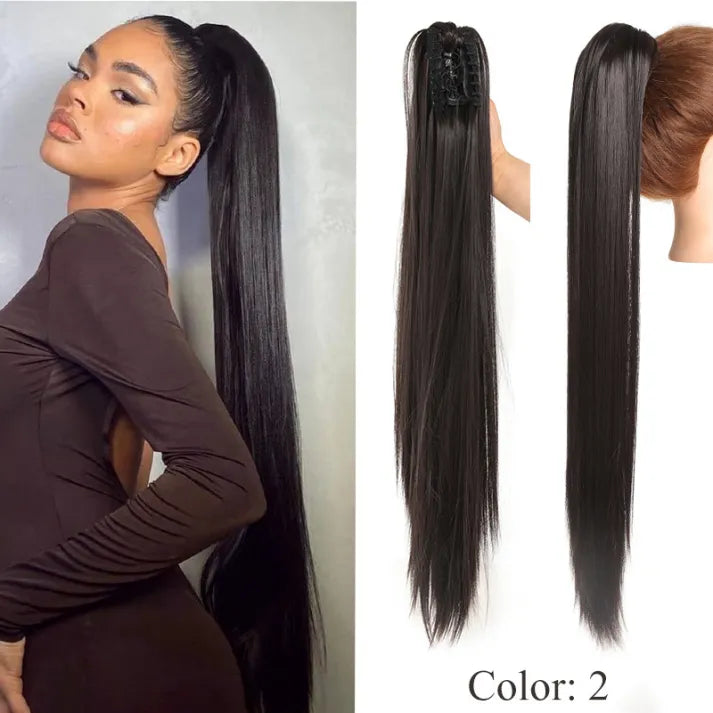 Fluffy wig clip-in ponytail