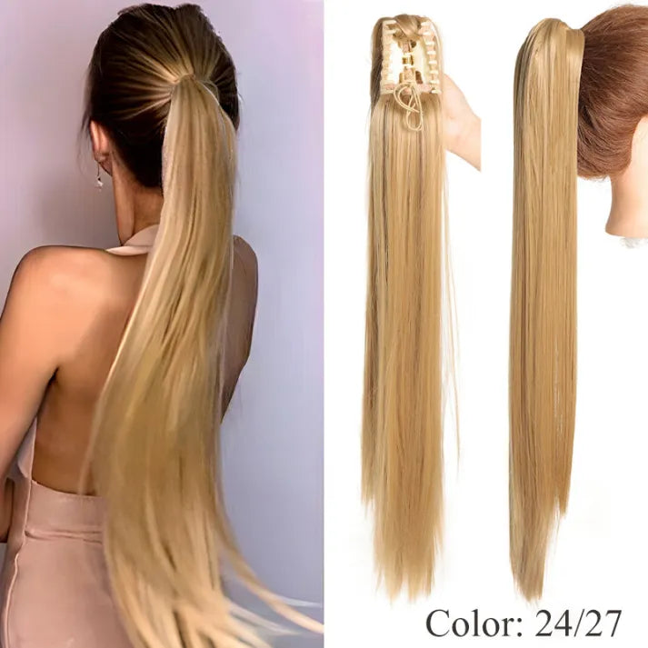 Fluffy wig clip-in ponytail