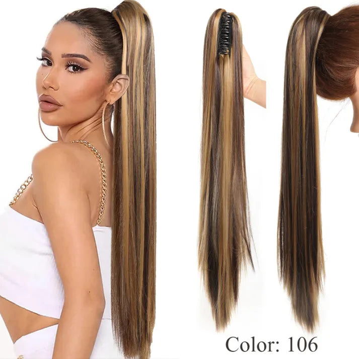 Fluffy wig clip-in ponytail